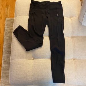 Lululemon 7/8 zip pocketed legging black | 6